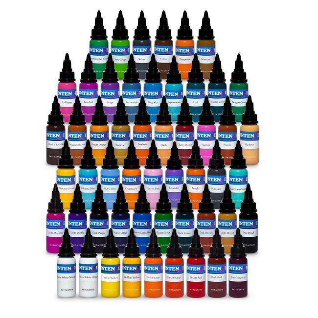 54 Color Set — Intenze Tattoo Ink — 1/2oz Bottles - Monster Steel