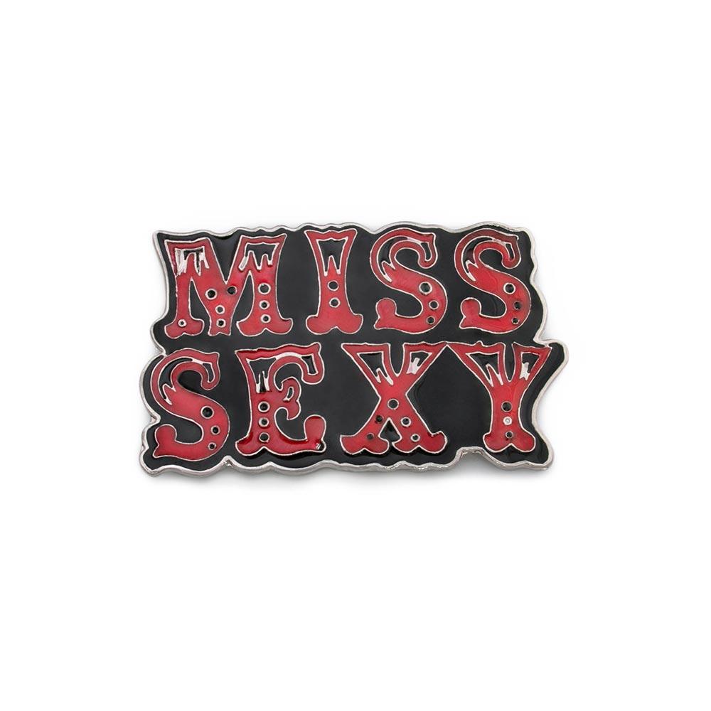 Black and Red Miss Sexy Belt Buckle Cute Sexy - Monster Steel