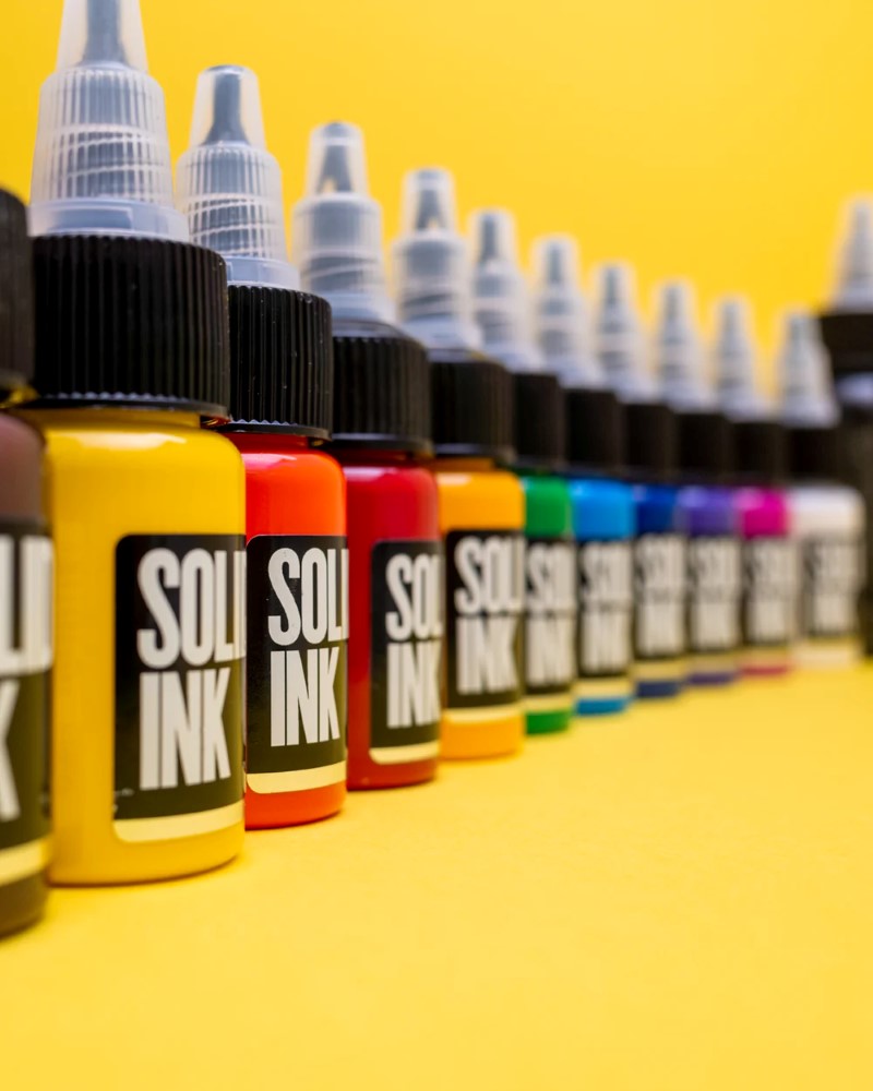 12 Color Mini Travel Set - Solid Ink - 1/2oz Bottles - Monster Steel