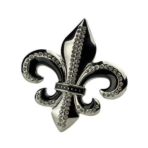Single | Buckle Rage | Belt Buckle | Fleur de Lis with Clear Rhinestones