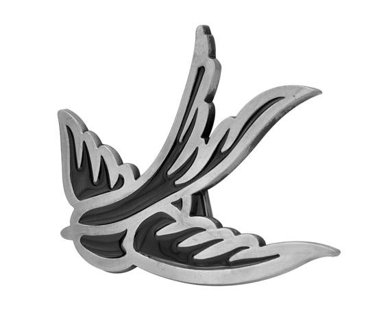 Black Enamel Swallow Sparrow Belt Buckle Tattoo Design