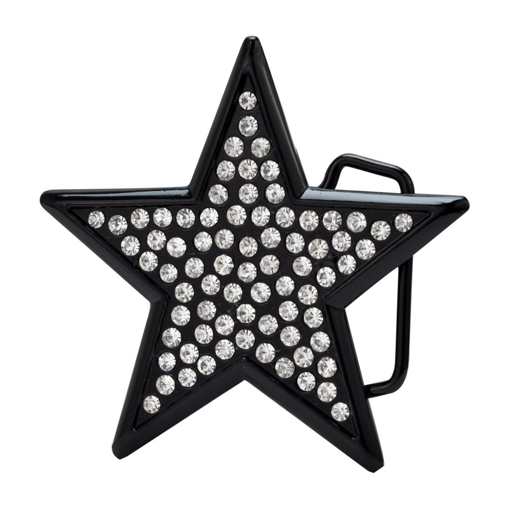 Blackline Jeweled Star Belt Buckle Black Anodized
