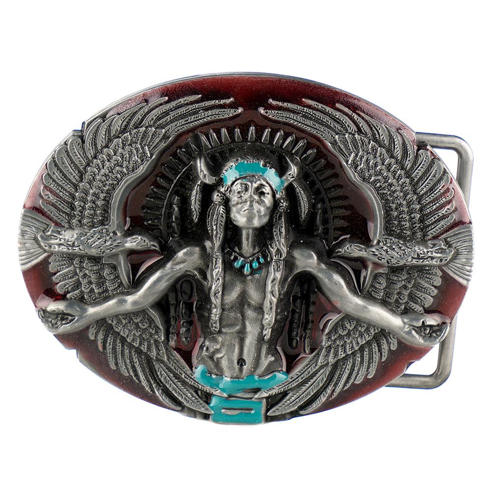 Unisex Native American Indian Medicine Man Sparrow Belt Buckle