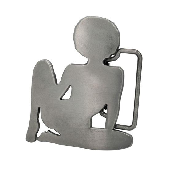 Sexy Afro Girl Silver Belt Buckle Mud Flap Adult Unique Metal - Monster Steel