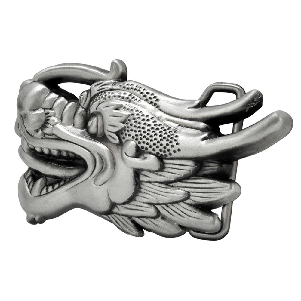 Chinese Dragon Head Belt Buckle - Monster Steel