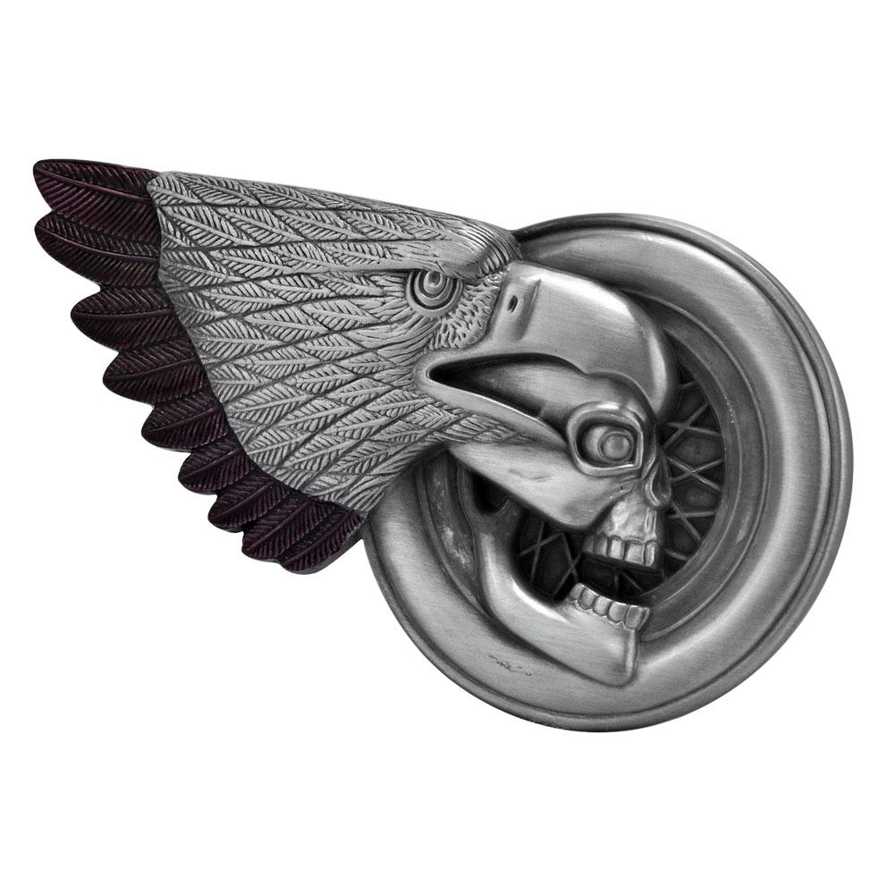 Unisex Skull Eagle Biker Wheel Demon Belt Buckle Silver Tone