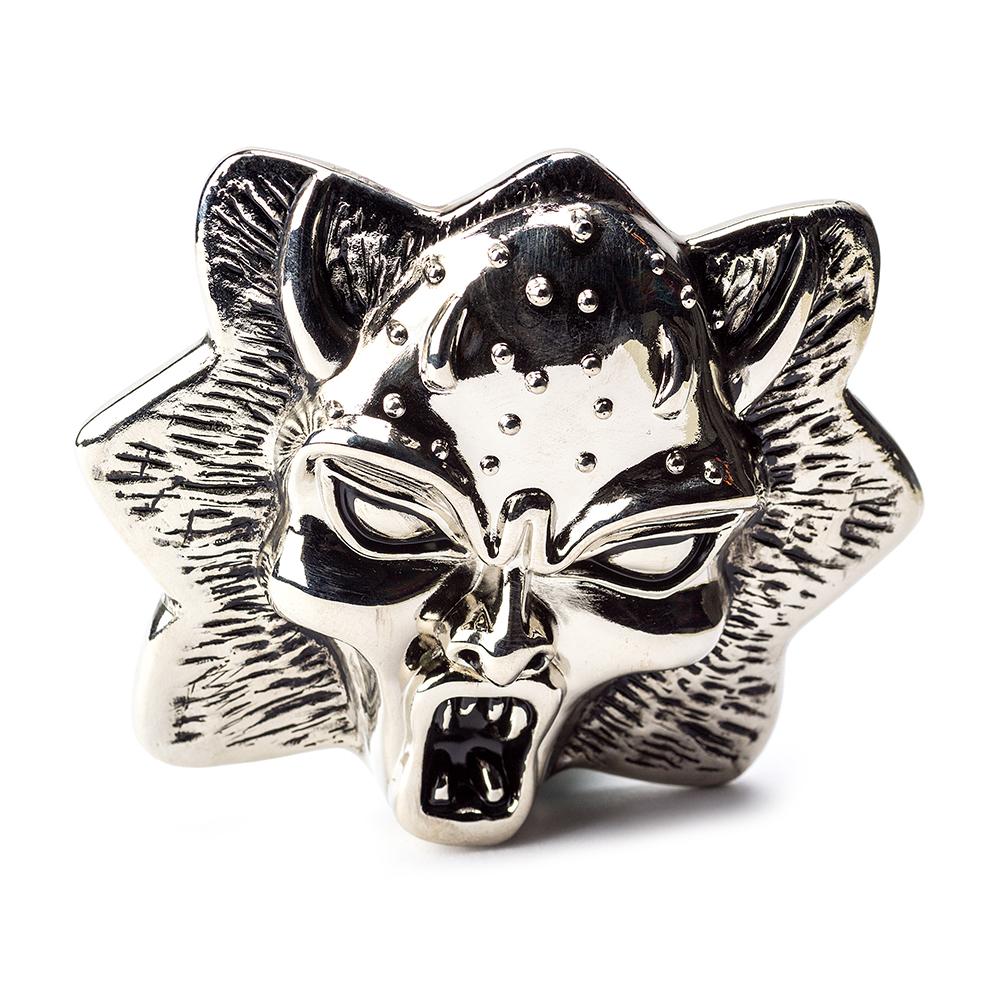 Single | Generic | Bet Buckle | Daemon Face | Silver | 3.50" L x 3.00" H