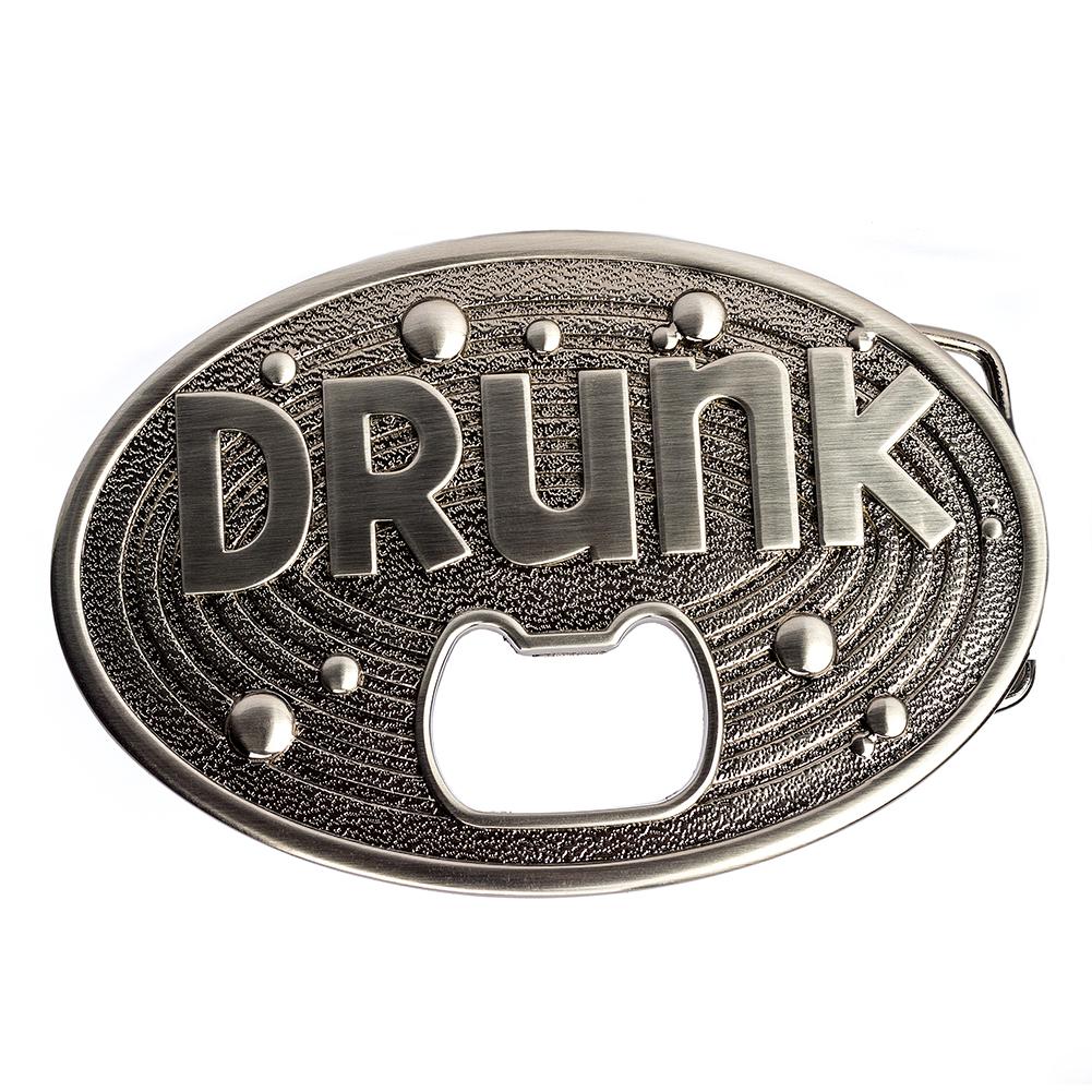 Belt Buckle "Drunk" Bottle opener | 4.50" L x 3.12" H - Monster Steel