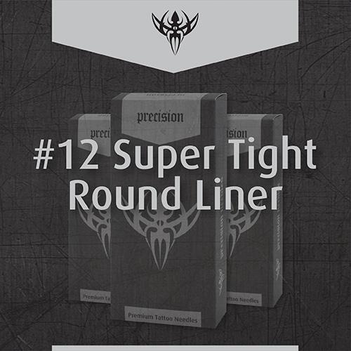 #12 Super Tight Round Liner Precision Tattoo Needles - Box of 50