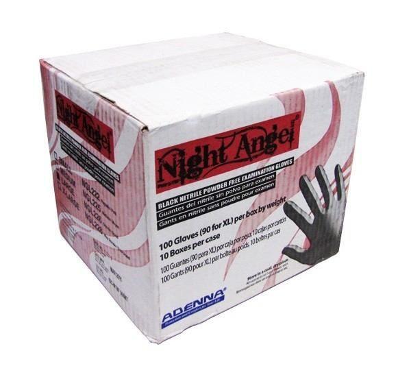 Box of Night Angel Black Nitrile Medical Gloves