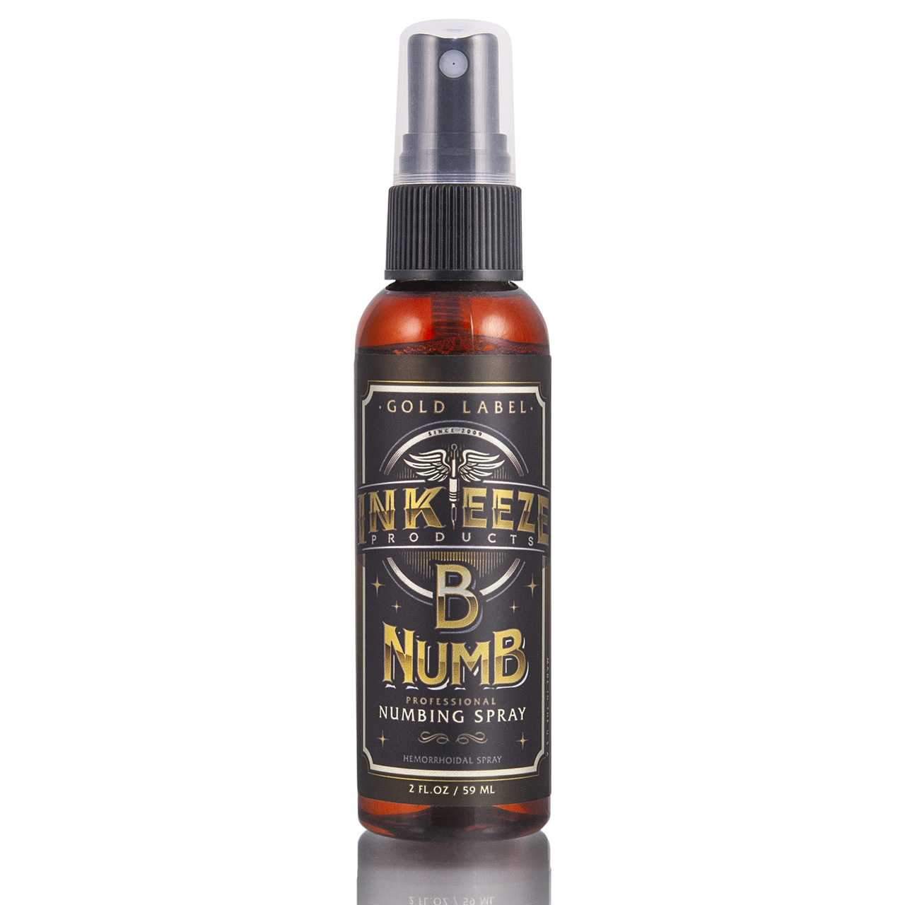 2oz Bottle of Gold Label Numbing Spray by INK-EEZE - Monster Steel