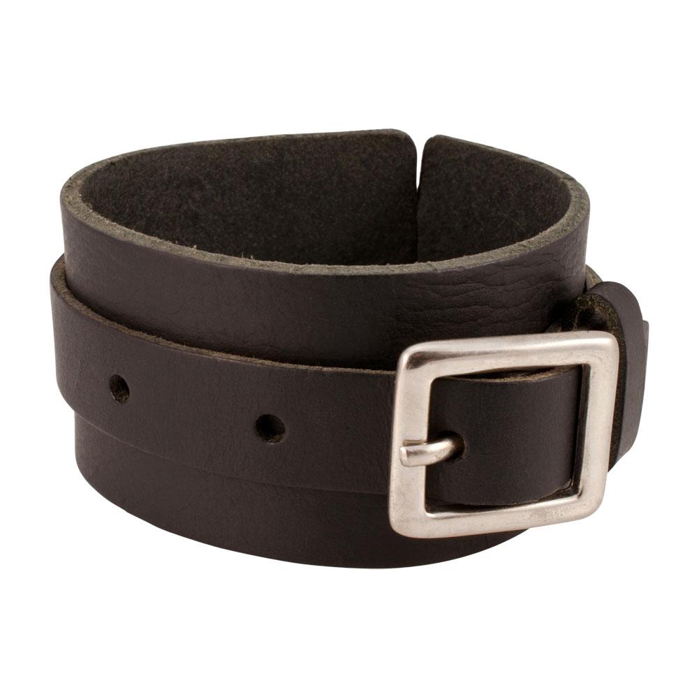 Buckle Cuff Black Leather Bracelet Wholesale