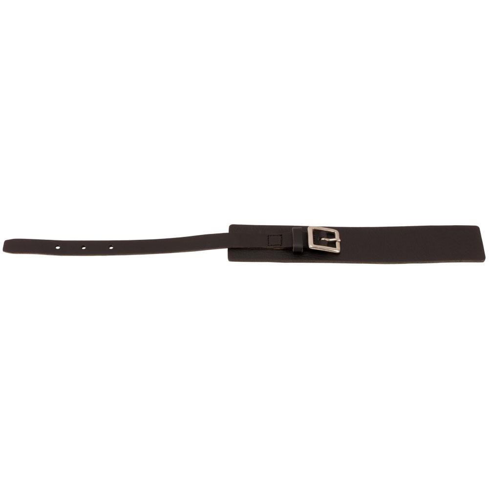 Buckle Cuff Black Leather Bracelet Wholesale - Monster Steel