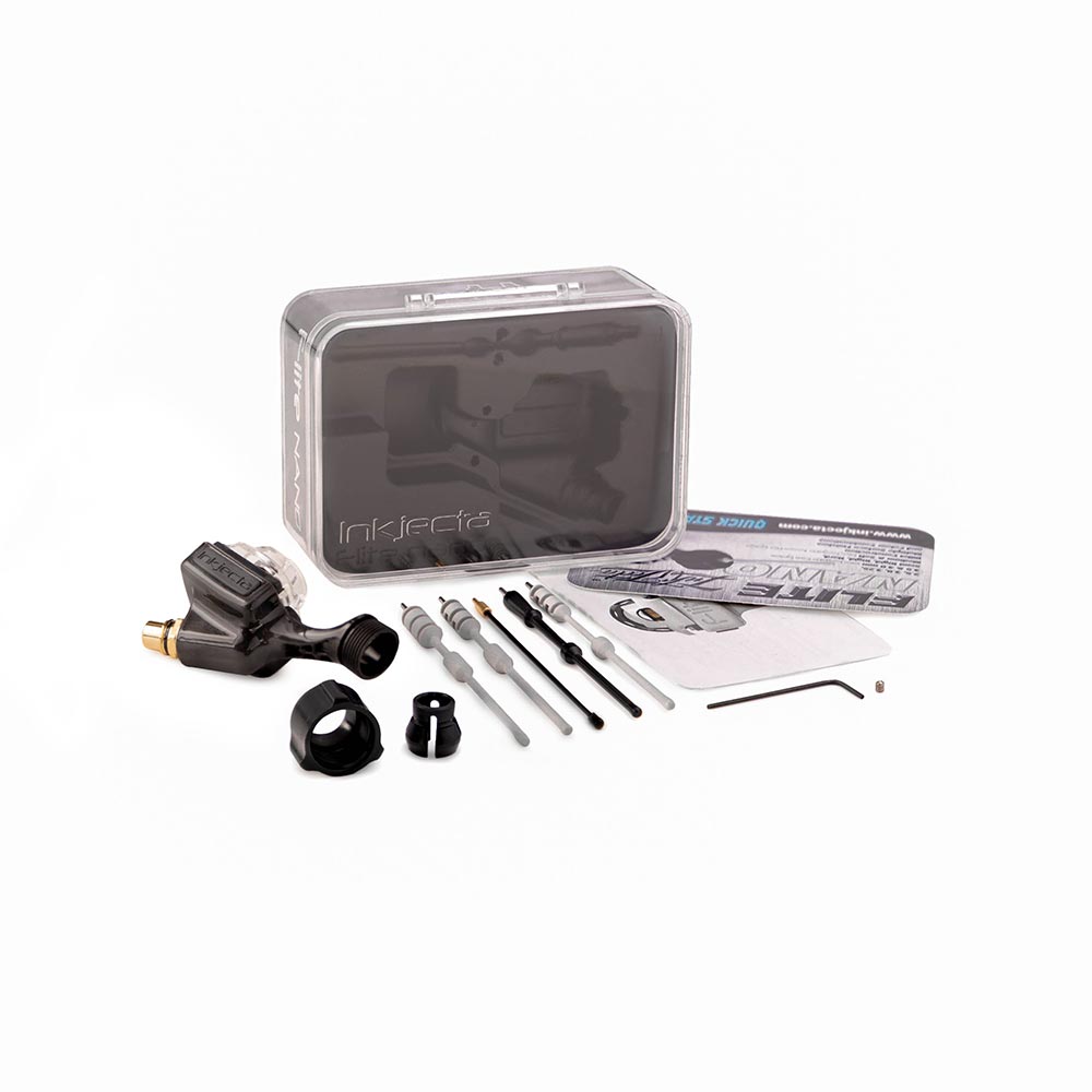 InkJecta Flite Nano Ultra Lite Tattoo Machine - Complete Carbon Packaging