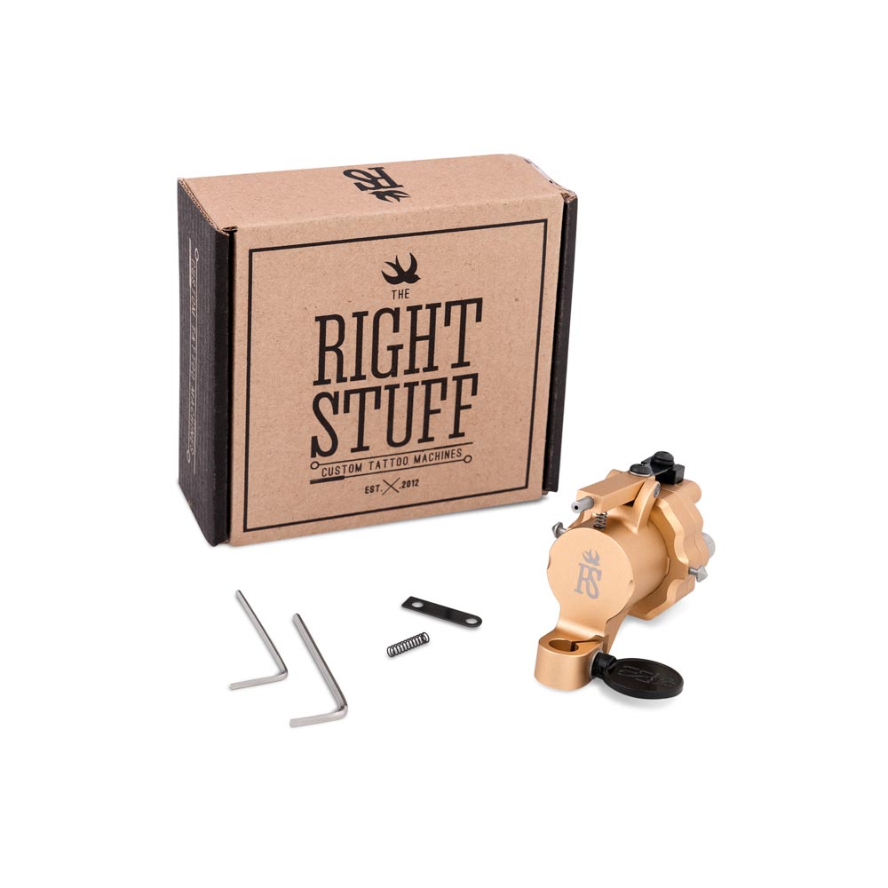 Right Stuff RE:verse Rotary Tattoo Machine — Gold (box)