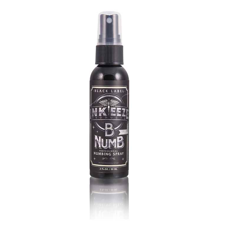 2oz Bottle of Black Label Numbing Spray by INK-EEZE - Monster Steel