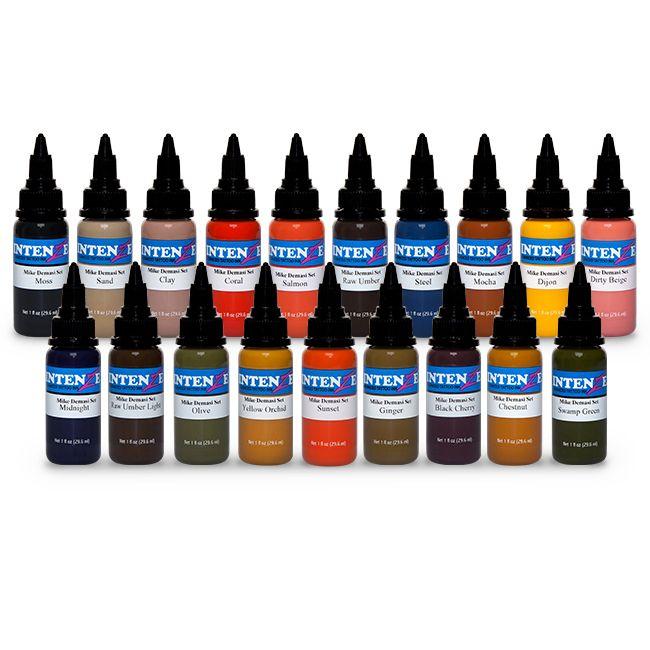 Mike DeMasi Color Portrait Set — Intenze Tattoo Ink — 1oz — 19 Bottles - Monster Steel