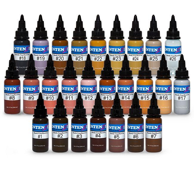 Randy Engelhard Tattoo by Number Set — Intenze Tattoo Ink — Set of 25 — 1oz Bottles - Monster Steel