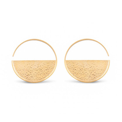 6g Hammered Disc Brass Earrings as a Pair
