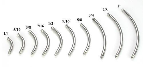 14g Externally Threaded Replacement BENT SHAFT - Monster Steel
