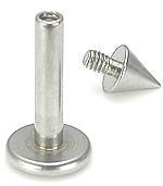 14g Internal Steel Cone Labret — Price Per 1 - Monster Steel