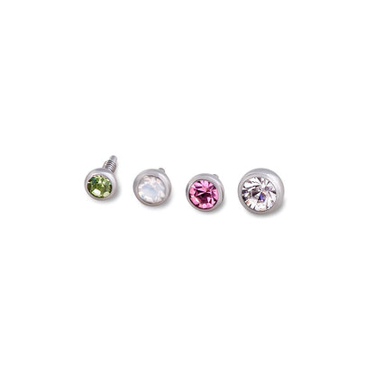 16g 5/16" Internal Bezel Set Jewel Labret Stud — Price Per 1 - Monster Steel