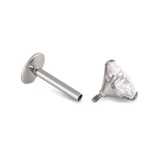 16g Internal UFO Rounded Disc Steel Labret Post — Price Per 1 - Monster Steel