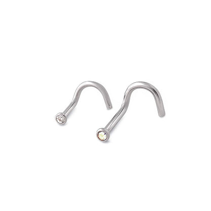 18g Bezel Set Jeweled Martini Glass Nose Screw — Price Per 1 - Monster Steel