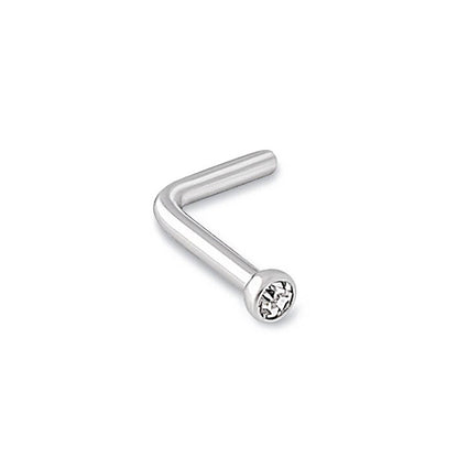 18g Bezel Set Jeweled Martini Glass L-Bend Nose Screw — Price Per 1 - Monster Steel