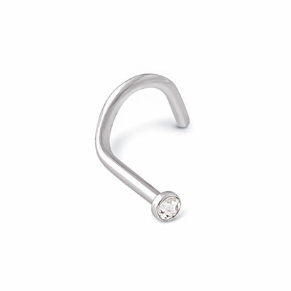 18g Bezel Set Jeweled Flat Head Nose Screw — Price Per 1 - Monster Steel