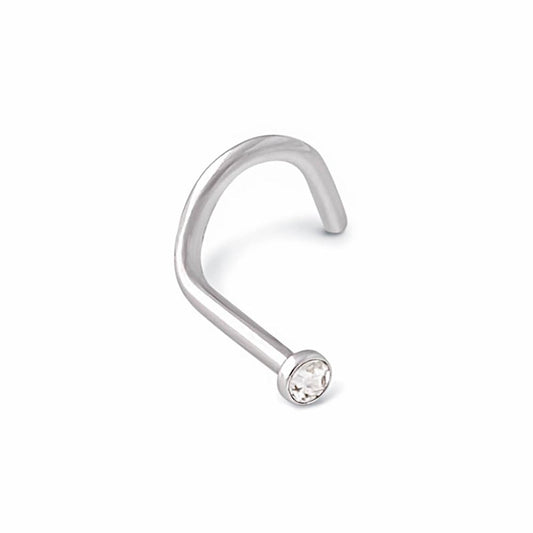 18g Bezel Set Jeweled Flat Head Nose Screw — Price Per 1 - Monster Steel