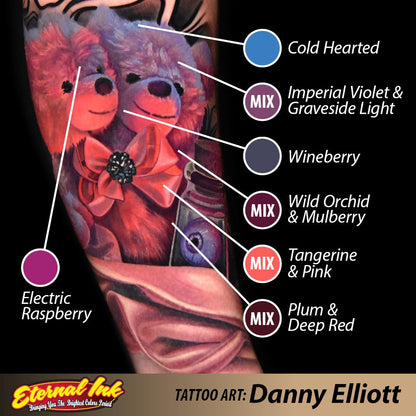 Eternal Tattoo Ink - Kelly Doty Resurrection Ink Set of 4 — 1oz Bottles - Monster Steel