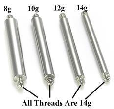 10g External Replacement Straight Steel Barbell Shaft — Price Per 1