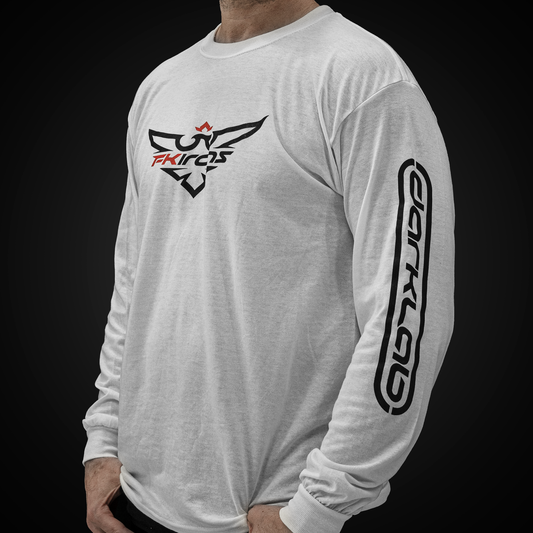 Darklab White Long Sleeve T Shirts - Monster Steel