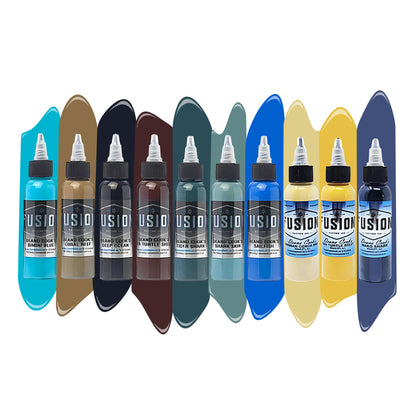 Fusion Tattoo Ink | Deano Cook 10-Color Palette Signature Set | 1 oz - Monster Steel