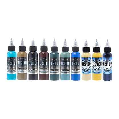 Fusion Tattoo Ink | Deano Cook 10-Color Palette Signature Set | 1 oz - Monster Steel