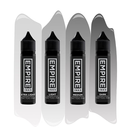 Empire Ink | Graywash Series | 4-Stage Graywash Set | Pick Size - Monster Steel