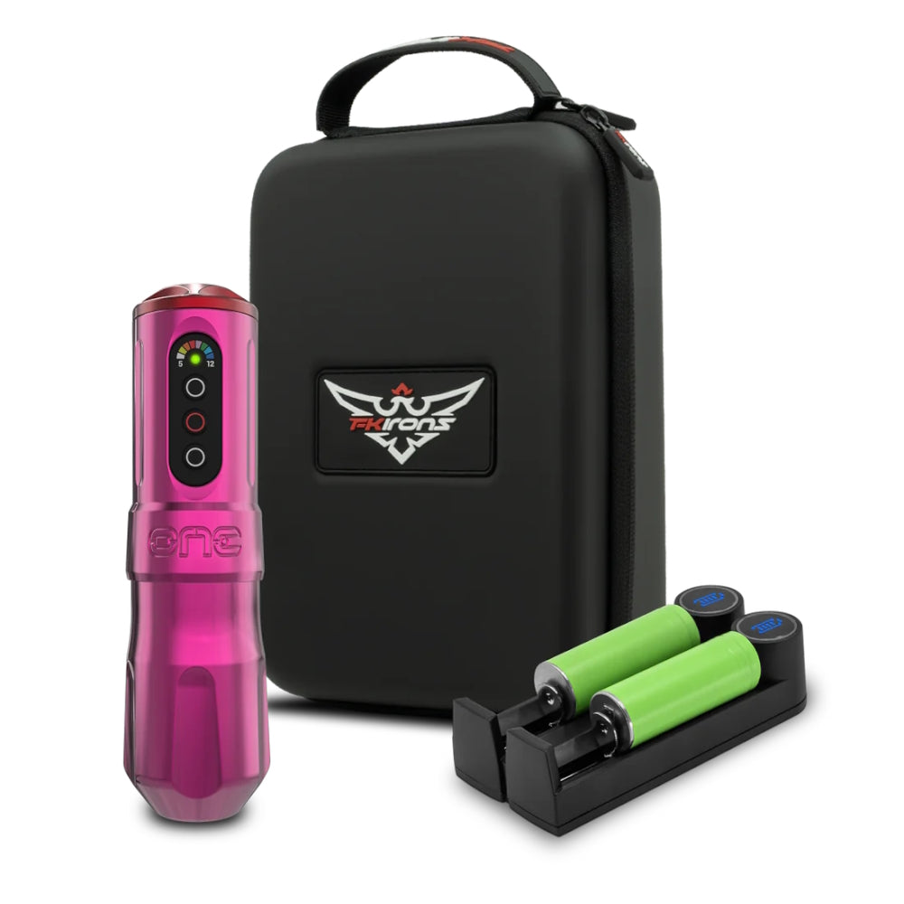 FK Irons One Tattoo Machine with Drop in Battery — 3.0mm or 4.0mm — Pick Color - Monster Steel