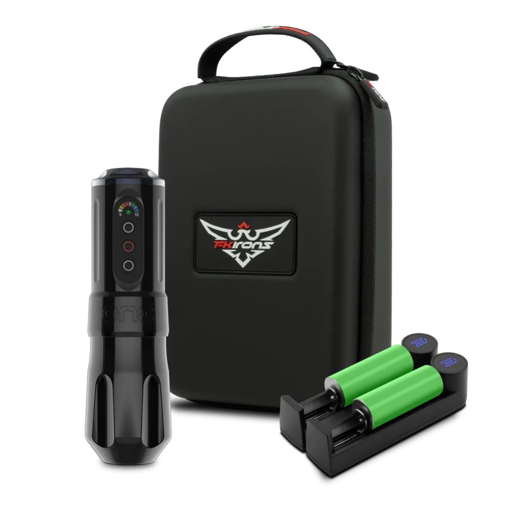 FK Irons One Tattoo Machine with Drop in Battery — 3.0mm or 4.0mm — Pick Color - Monster Steel