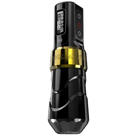 FK Irons Flux Max Wireless Tattoo Machine with 1 PowerBolt II — 4.0mm Stroke — Gold Stealth - Monster Steel