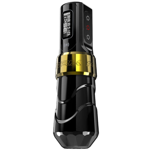 FK Irons Flux Max Wireless Tattoo Machine with 1 PowerBolt II — 3.2mm Stroke — Gold Stealth - Monster Steel