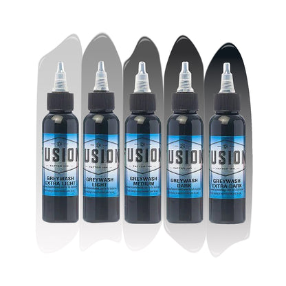 Fusion Tattoo Ink | Greywash Set of 5 | Pick Size - Monster Steel