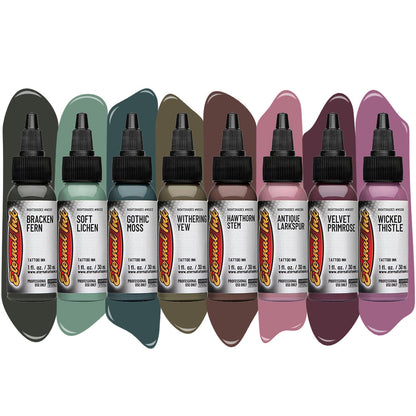 Gia Rose Nightshades Set of 8 Bottles — Eternal Tattoo Ink — 1oz - Monster Steel