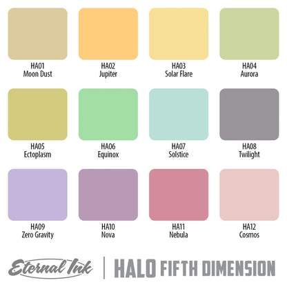 Eternal Tattoo Ink - Halo Fifth Dimension Set of 12 - 1oz Bottles - Monster Steel