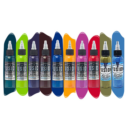 Fusion Tattoo Ink | Mike Cole 10-Color Palette Signature Set | 1 oz - Monster Steel