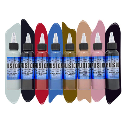 Ben Ochoa Signature Set of 8 Colors — Fusion Tattoo Ink — Pick Size - Monster Steel