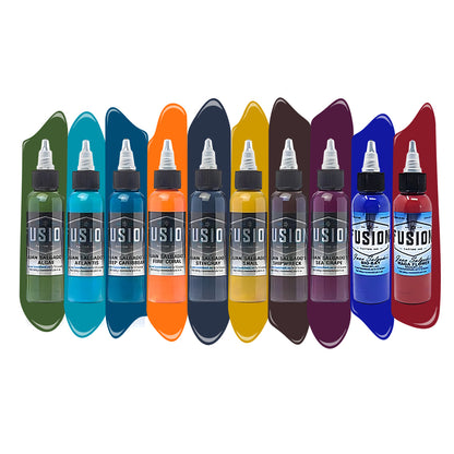 Fusion Tattoo Ink | Juan Salgado 10-Color Palette Signature Set | 1 oz - Monster Steel