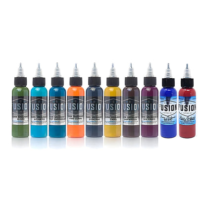 Fusion Tattoo Ink | Juan Salgado 10-Color Palette Signature Set | 1 oz - Monster Steel