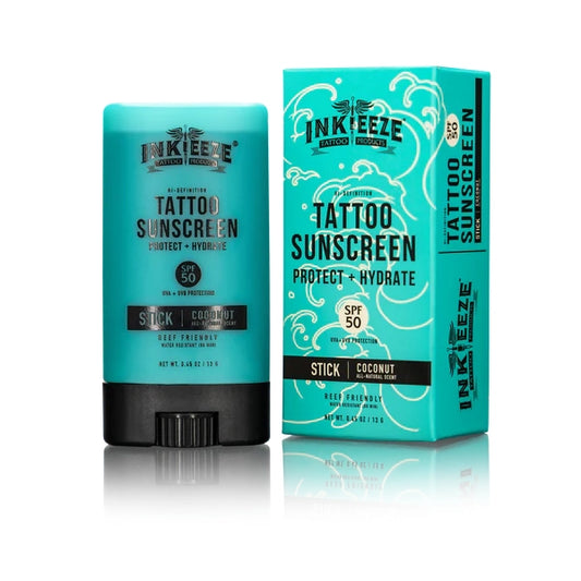 INK-EEZE Hi-Definition Tattoo Sunscreen Stick SPF 50 — 0.5oz - Monster Steel