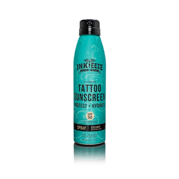 INK-EEZE Hi-Definition Tattoo Sunscreen Spray SPF 50 — 6oz - Monster Steel